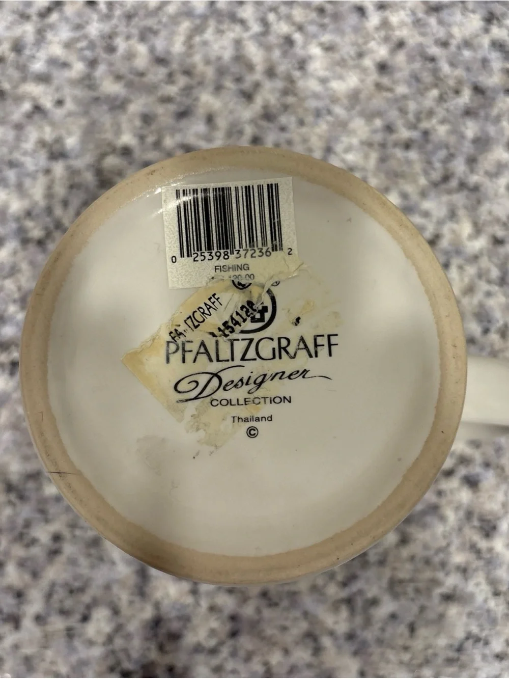 Tie One On! Fly Fishing Mug Pfalzgraff Designer Collection Coffee Cup 12 oz Gift